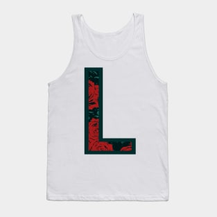 Modern Rose Floral Initial Name Alphabet - Letter L Tank Top